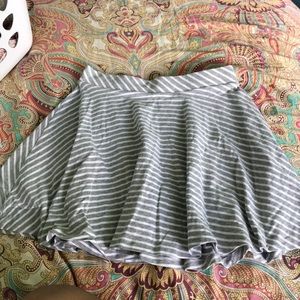 grey striped skater skirt